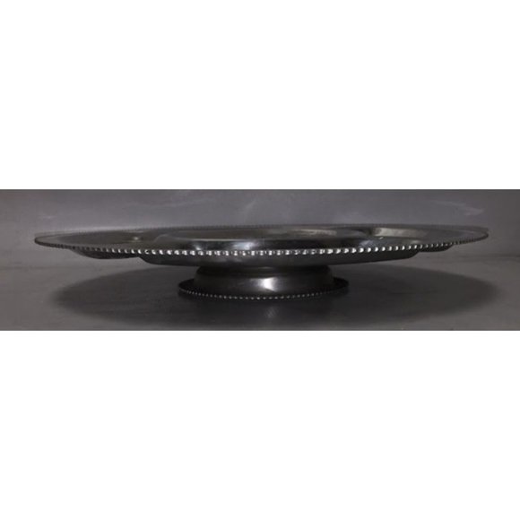 Silver serving tray that spins- many details etched in each segment - very nice - Picture 2 of 7